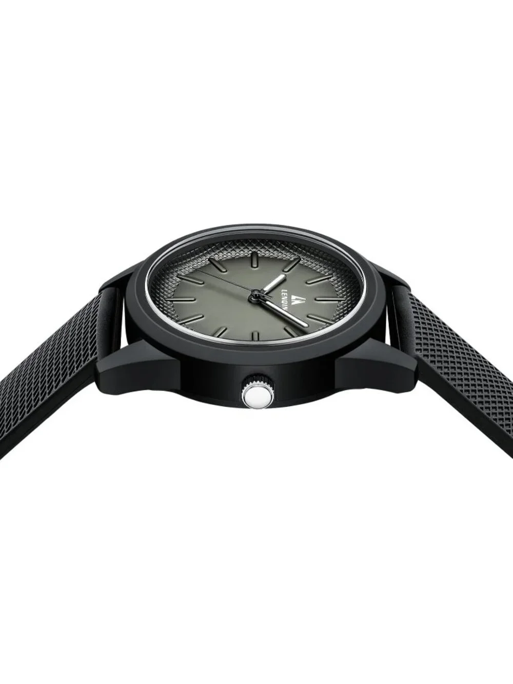 Men's All Black Classic Waterproof Rubber Buckle Analog Quartz Luxury Watch